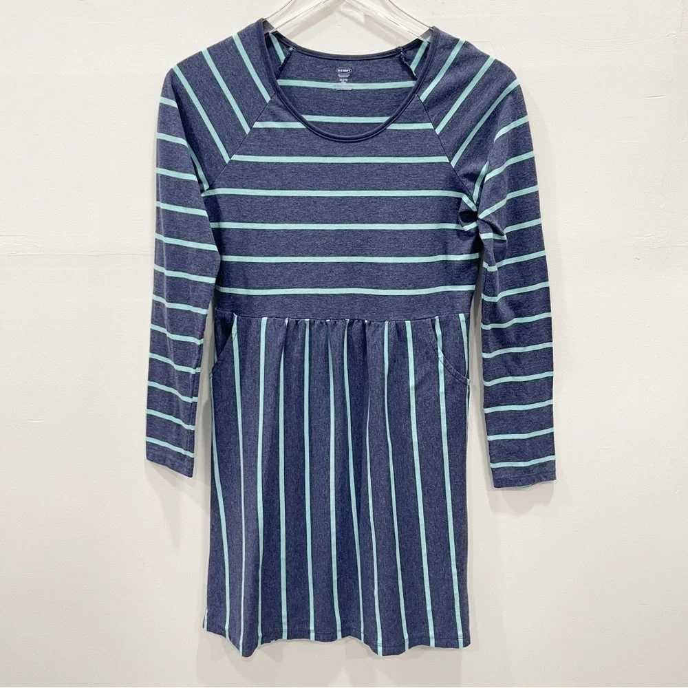 Old Navy Long Sleeve Stripe Fit & Flare Dress Girls XL 14